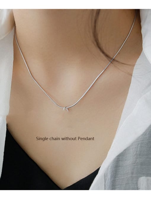 Chain [Single Necklace] 925 Sterling Silver With Platinum Plated Cute Geometric Smiley face  Necklaces